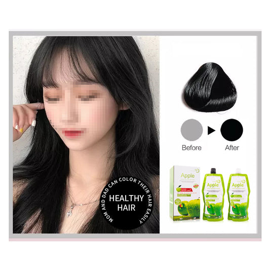 Ammonia Free Apple Fruit Magic Hair Dye Cream Clear Water Type for Men and Women Fast Cover White/Gray Hair Black Hair Dye
